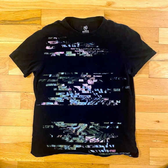 Express Other - Express Black Print Graphic Tee Mens Large